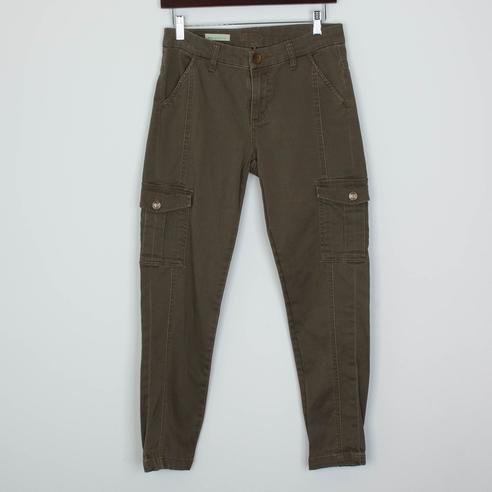 Kut From The Kloth Womens Reese Ankle Straight Leg Utility Pants‎ 2 Green Cargo